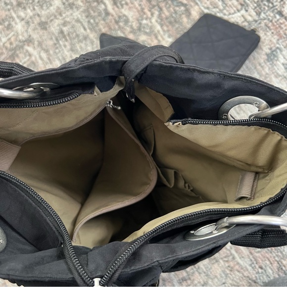 Baggallini Black Quilted Florence Tote Bag travel work pockets - Picture 8 of 15